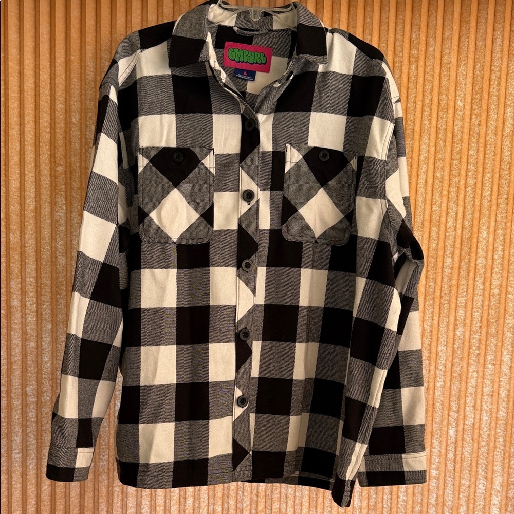 Empyre Akrin Black & White Plaid Flannel Shirt